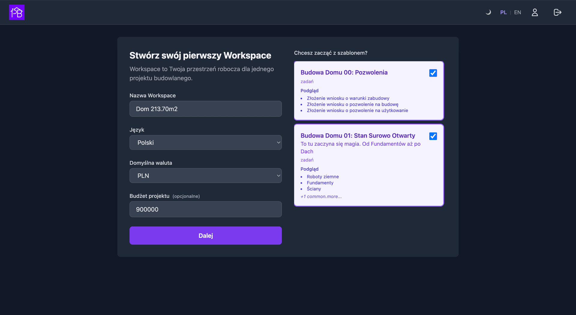 Onboarding · szablony