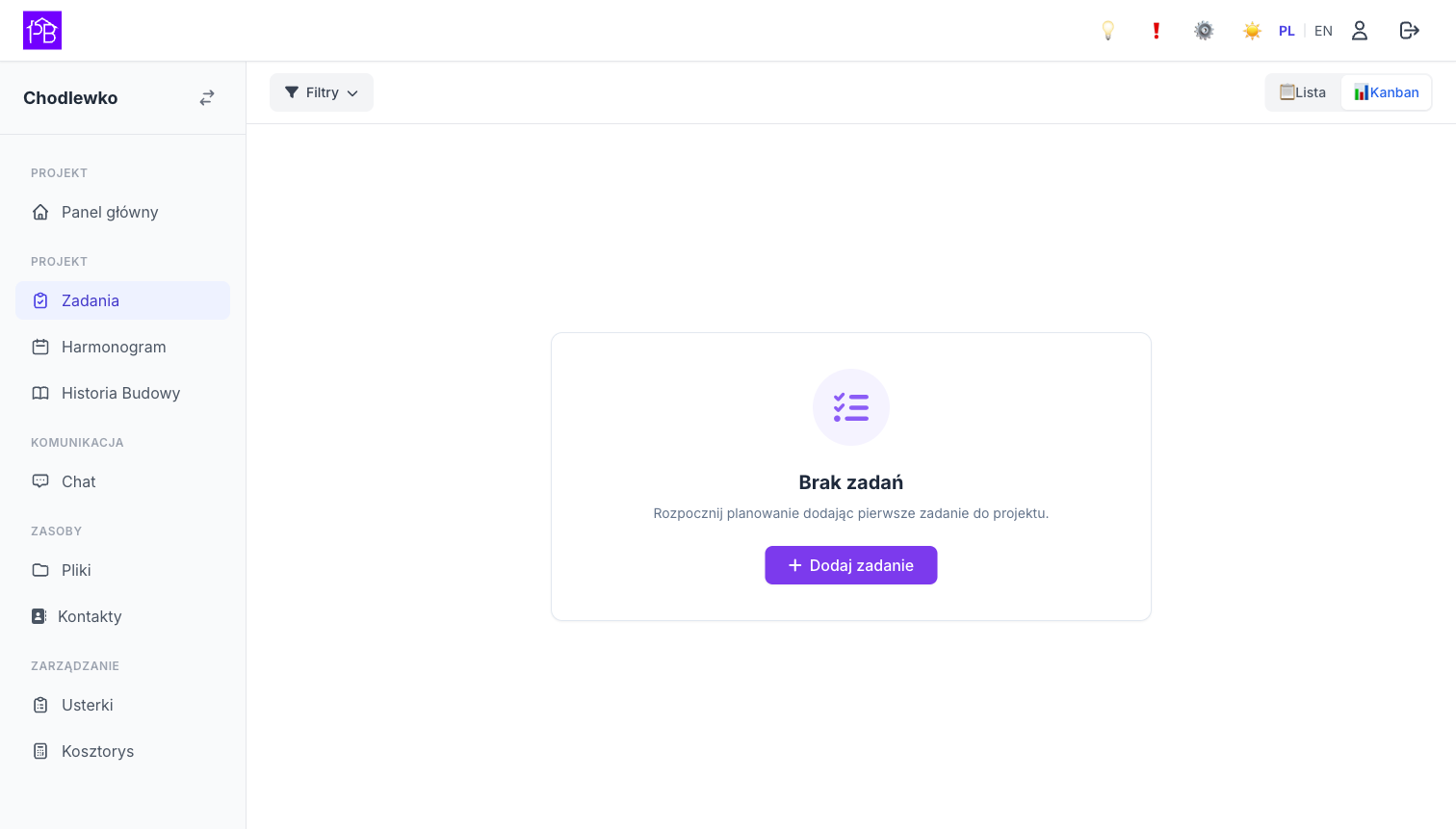 Zadania · Kanban